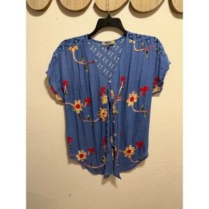 FIGUEROA & flower Floral Top Blouse Size L